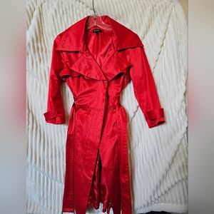 Red satin Small Bebe trenchcoat
